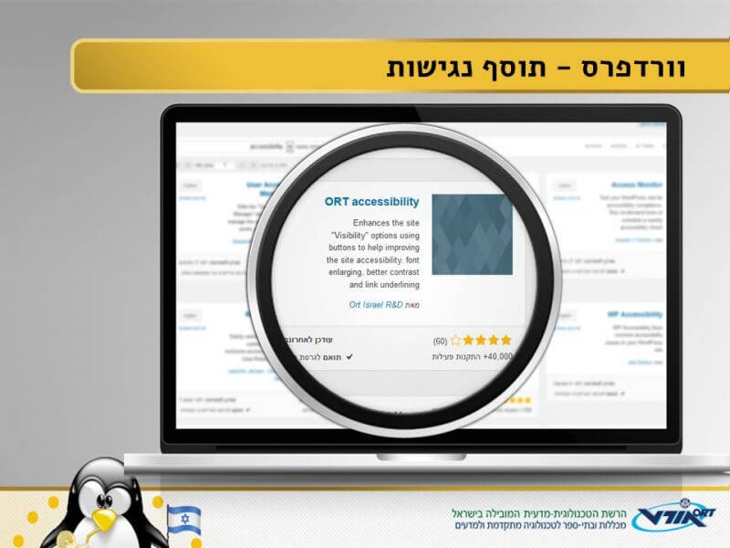 תוסף נגישות תוצרת אורט